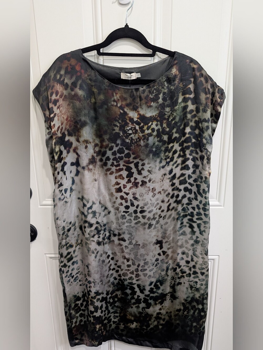 Paul Brial Paris NWT Luxury 100% Silk Animal Print Boatneck Dress/Tunic